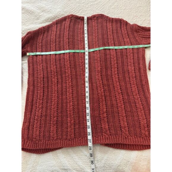 Garnet Hill Linen Crochet Duster Cardigan, Rust, Medium - Picture 5 of 5